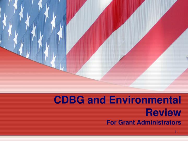 cdbg and environmental review for grant administrators