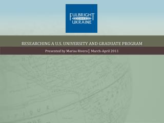 Researching a U.S. University And Graduate Program