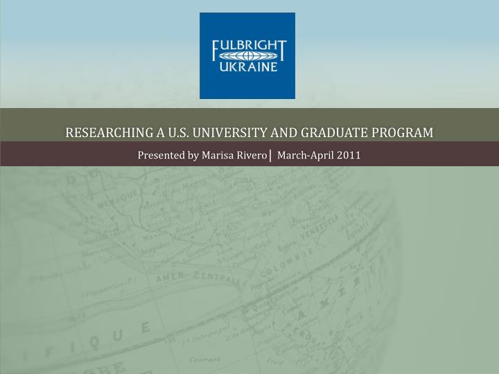 researching a u s university and graduate program