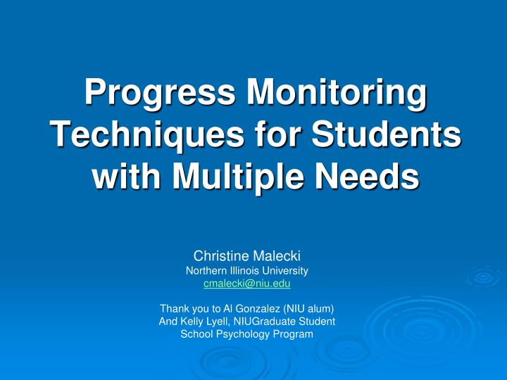 progress monitoring techniques for students with multiple needs