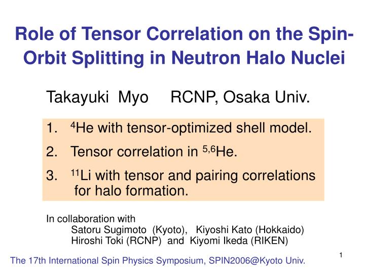 role of tensor correlation on the spin orbit splitting in neutron halo nuclei