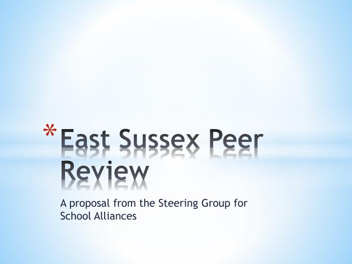 east sussex peer review