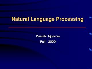 Natural Language Processing