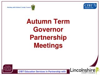 Autumn Term Governor Partnership Meetings
