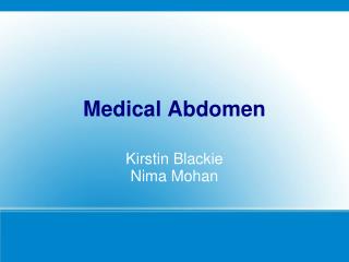 Medical Abdomen