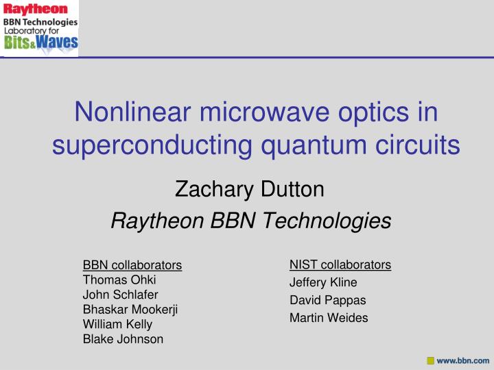 nonlinear microwave optics in superconducting quantum circuits