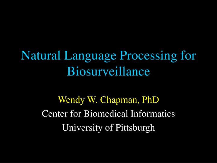 natural language processing for biosurveillance