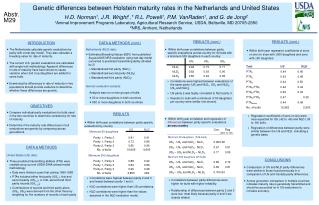 Genetic differences between Holstein maturity rates in the Netherlands and United States