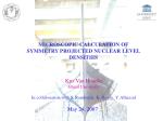 MICROSCOPIC CALCULATION OF SYMMETRY PROJECTED NUCLEAR LEVEL DENSITIES - slide 1