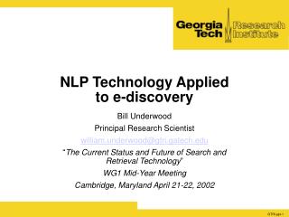 NLP Technology Applied to e-discovery