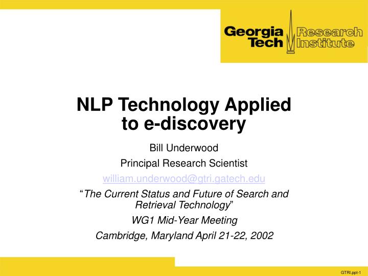 nlp technology applied to e discovery