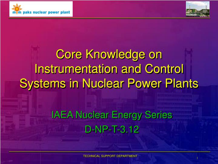 core knowledge on instrumentation and control systems in nuclear power plants