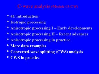 C-wave analysis (Module 03-CW)