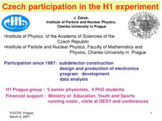 Czech participation in the H1 experiment