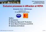 Exclusive processes in diffraction at HERA - slide 1