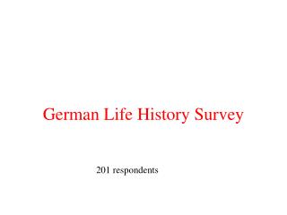 German Life History Survey