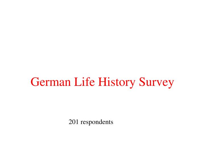 german life history survey