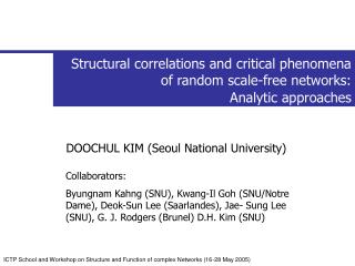 Structural correlations and critical phenomena of random scale-free networks: