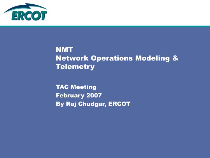 nmt network operations modeling telemetry