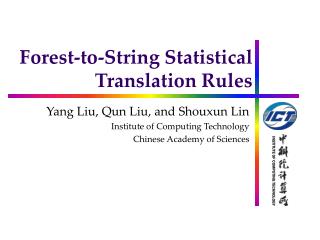 Forest-to-String Statistical Translation Rules