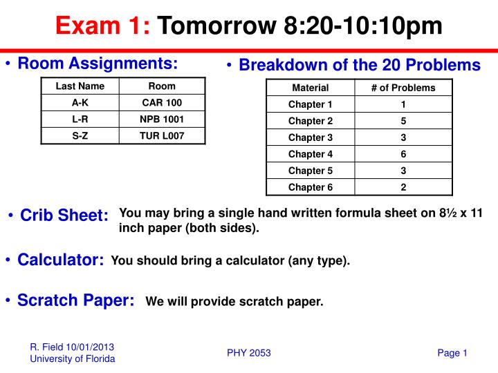 exam 1 tomorrow 8 20 10 10pm