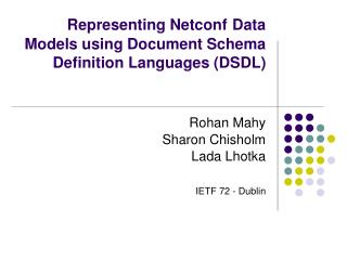 Representing Netconf Data Models using Document Schema Definition Languages (DSDL)