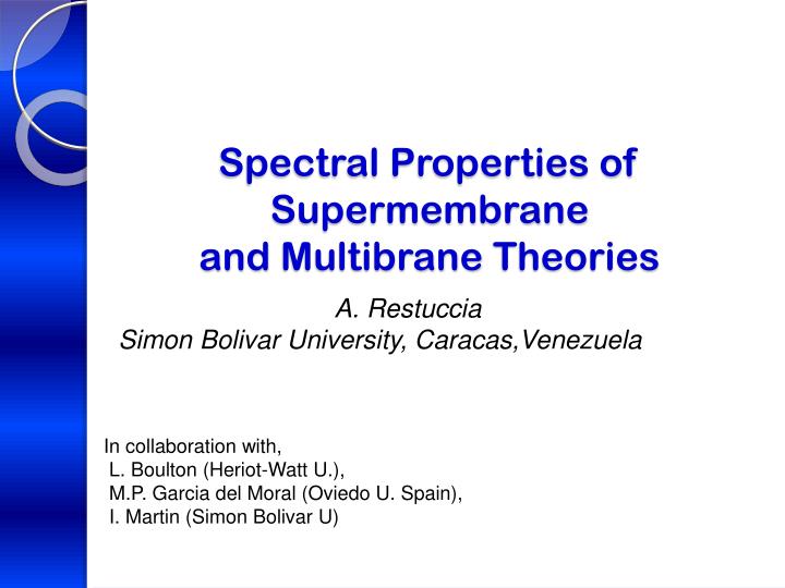spectral properties of supermembrane and multibrane theories