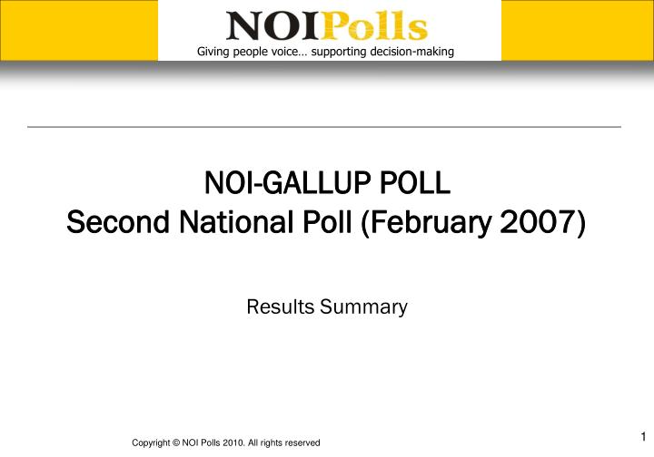 noi gallup poll second national poll february 2007