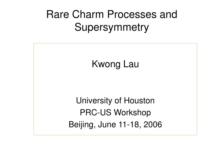 rare charm processes and supersymmetry