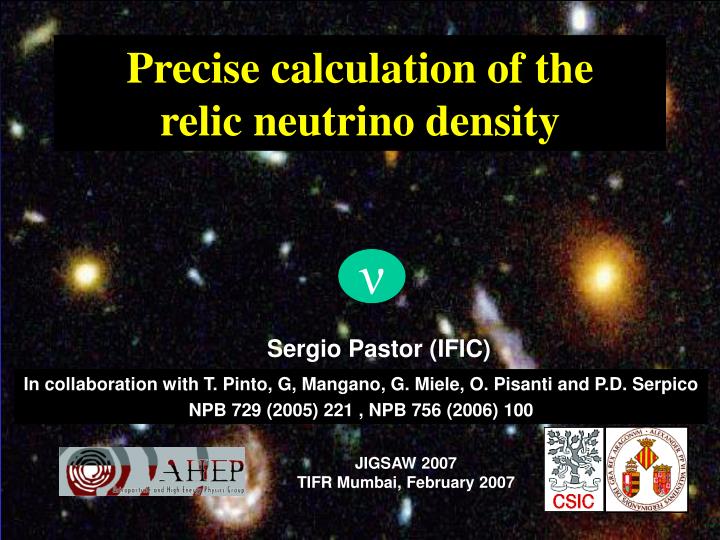 precise calculation of the relic neutrino density