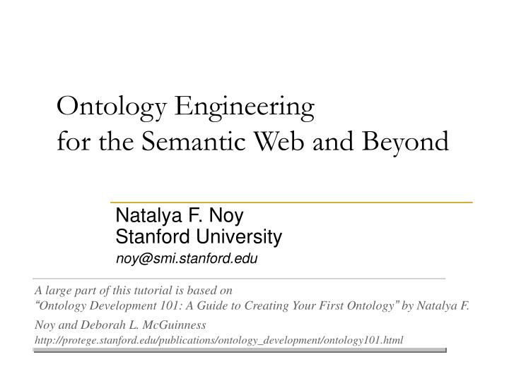 ontology engineering for the semantic web and beyond