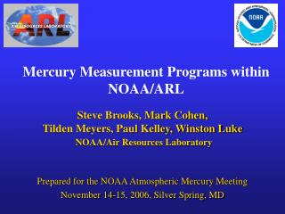 Mercury Measurement Programs within NOAA/ARL