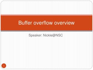 Buffer overflow overview
