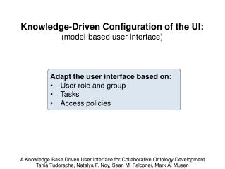 A Knowledge Base Driven User Interface for Collaborative Ontology Development