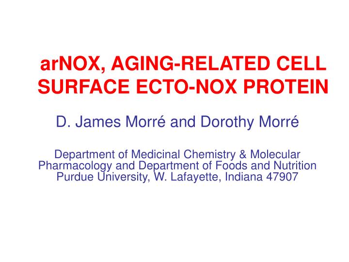 arnox aging related cell surface ecto nox protein