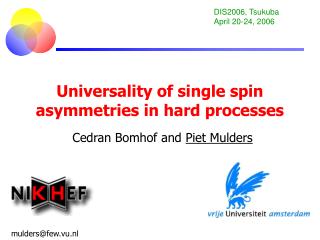 Universality of single spin asymmetries in hard processes
