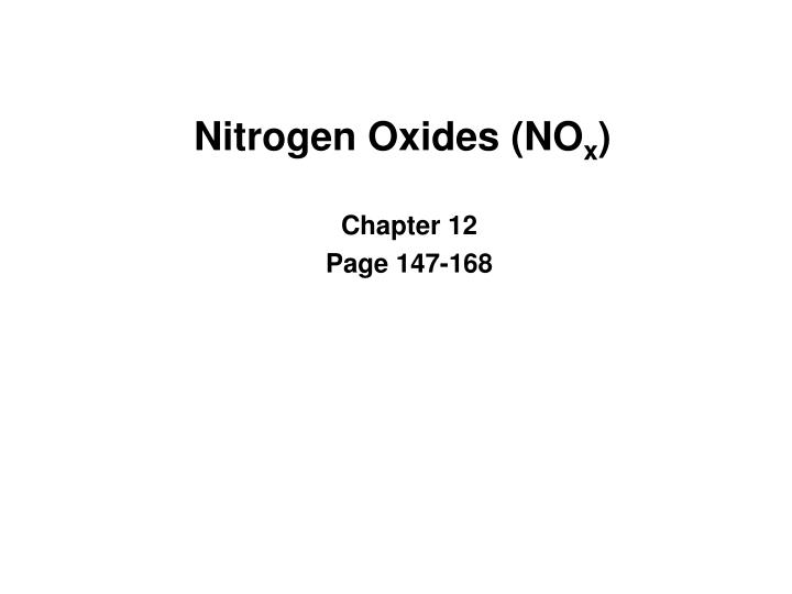 nitrogen oxides no x