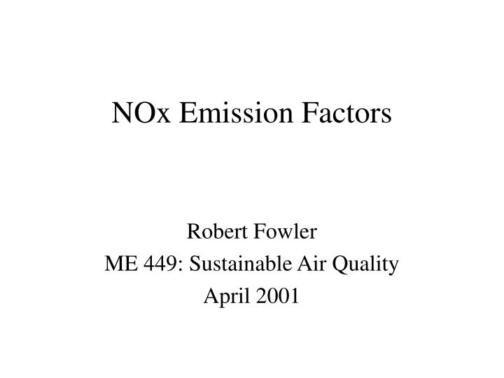 nox emission factors