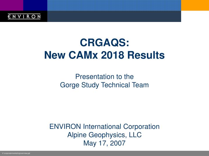 crgaqs new camx 2018 results