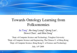 Towards Ontology Learning from Folksonomies
