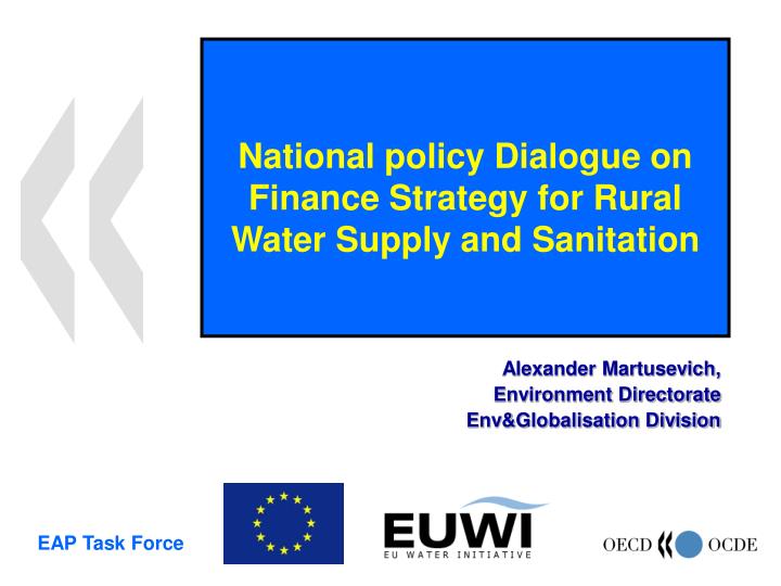 national policy dialogue on finance strategy for rural water supply and sanitation