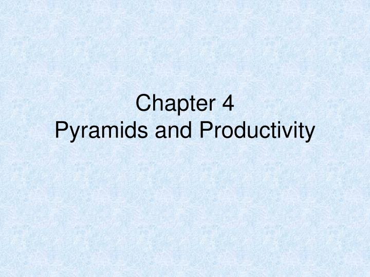 chapter 4 pyramids and productivity