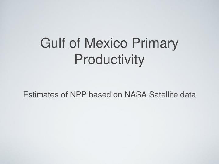 gulf of mexico primary productivity