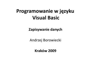 programowanie w j zyku visual basic