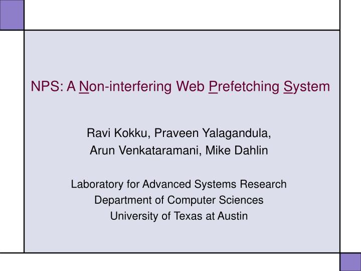 nps a n on interfering web p refetching s ystem