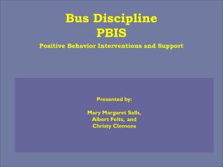 Bus Discipline PBIS
