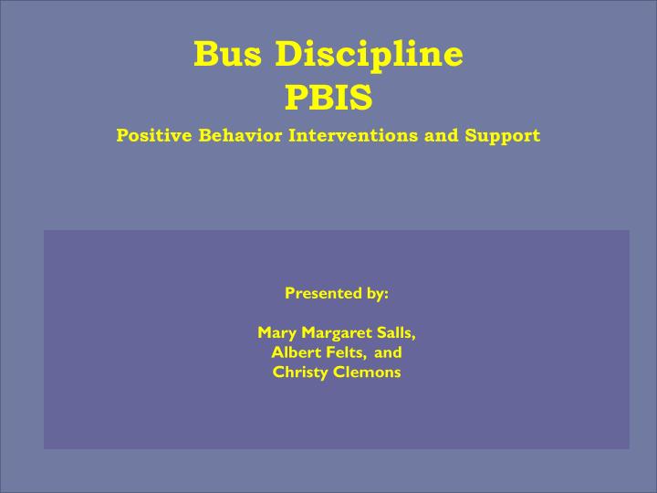 bus discipline pbis