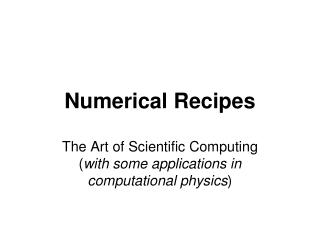 Numerical Recipes