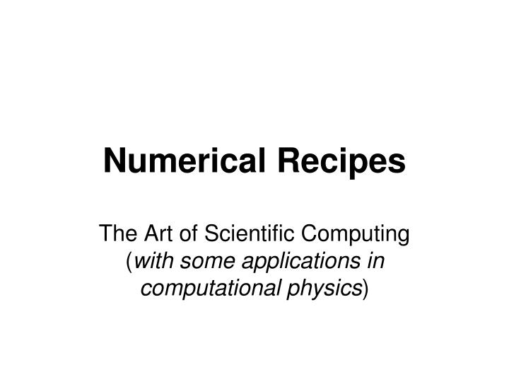numerical recipes