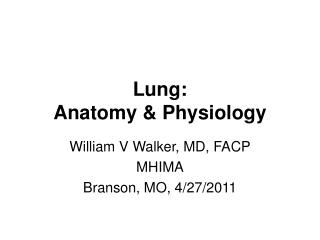 Lung: Anatomy &amp; Physiology